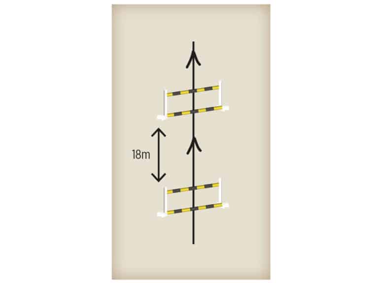 Exercise diagram of angled fences