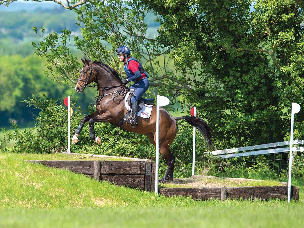 Tina Cook tackling steps on cross-country course