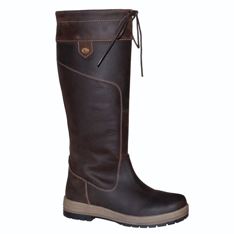 2 width fittings, Waterproof Rhinegold Vermont Long Leather Country Boots 