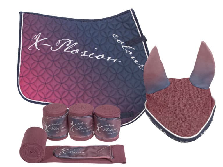 Countrypride Saddle Pad with Matching Bandages Fly Veil MATCHY SET Full PINK