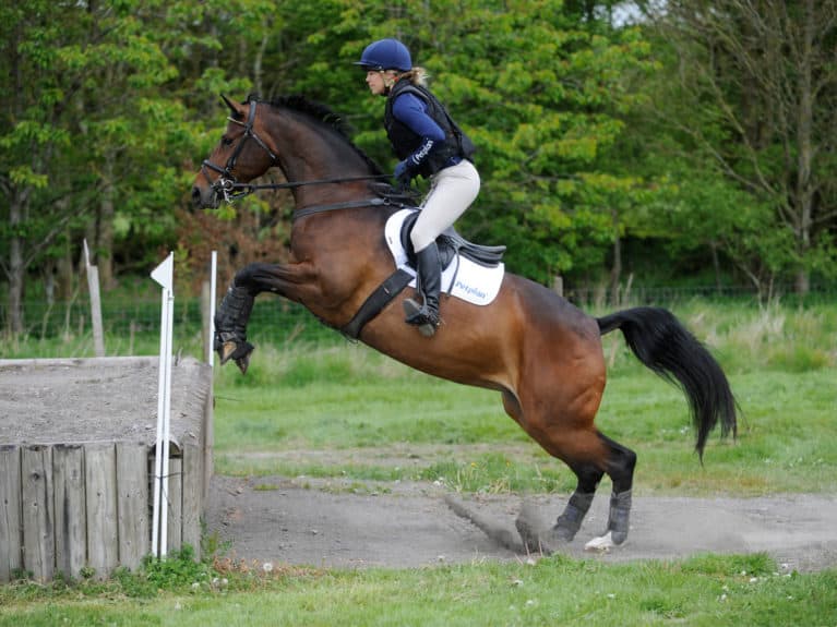 cross-country rider wearing gloves