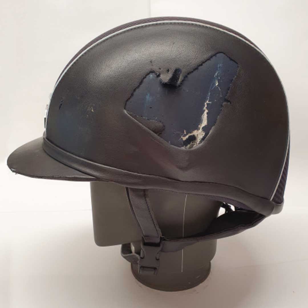 Damage to riding hat after a fall