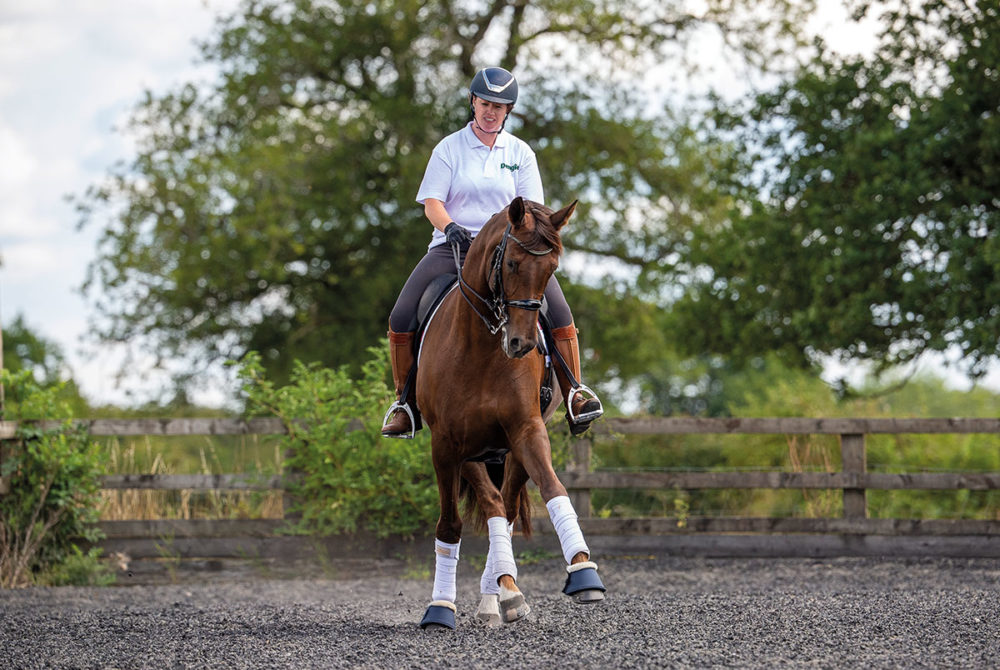 Alice Oppenheimer demonstrating half-pass