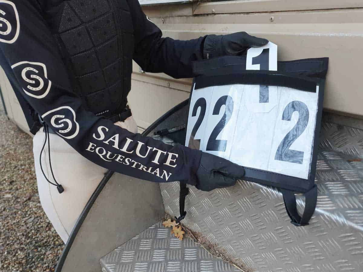 Salute Equestrian number bib and inserts