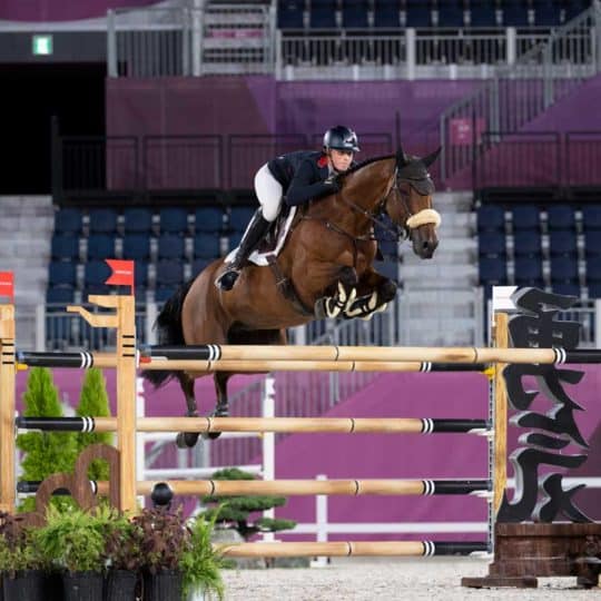 Holly Smith and Denver in the showjumping team qualifier © BEF / Jon Stroud Media